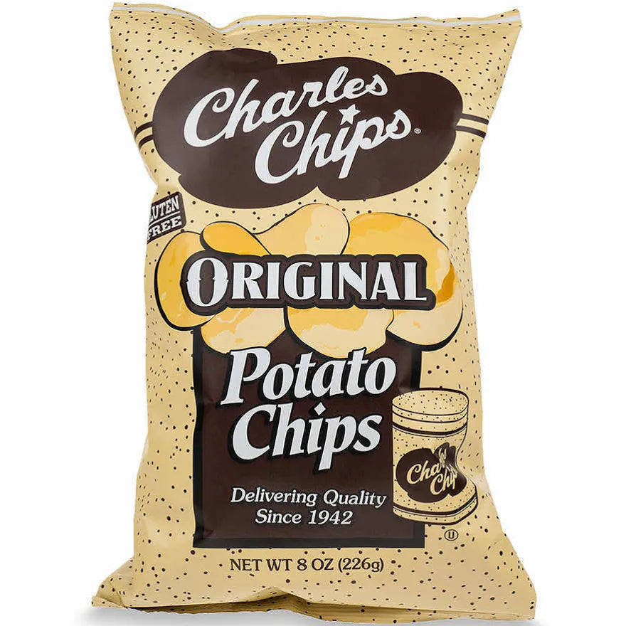 Charles Chips Original Potato Chips - 3 Bag Bundle (3 x 8 oz)