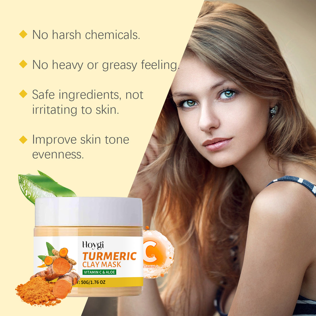 Turmeric Glow Face Mask – Deep Pore Cleansing Mud Film with Vitamin C & Aloe Vera