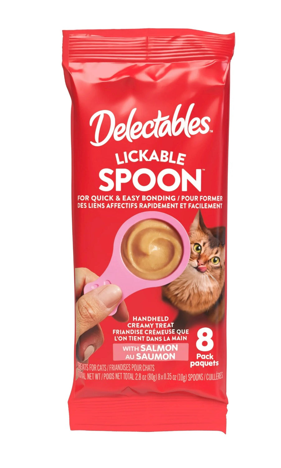 Hartz Delectables Lickable Spoon Interactive Wet Cat Treats - Salmon (4-Pack)