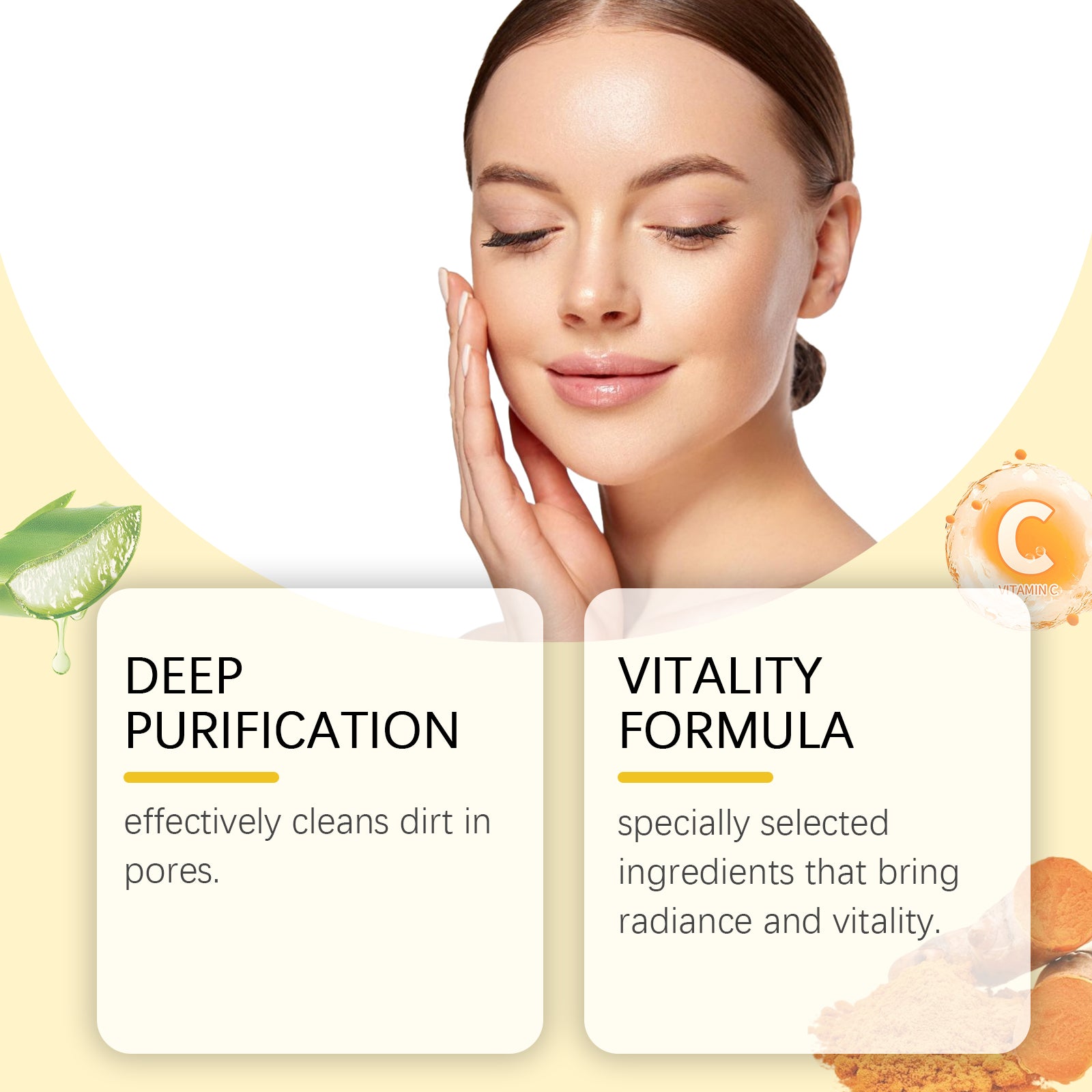 Turmeric Glow Face Mask – Deep Pore Cleansing Mud Film with Vitamin C & Aloe Vera