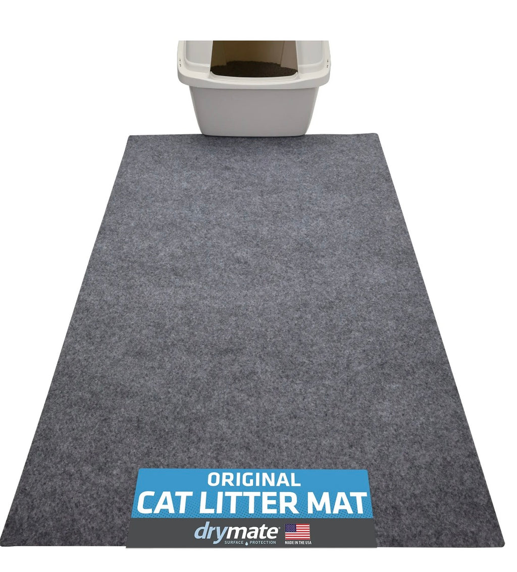 Drymate Jumbo Cat Litter Box Mat, Waterproof Urine-Proof, Absorbent, Machine Washable, Contains Mess, Soft on Paws, Kitten Supplies 29x44, Light Grey