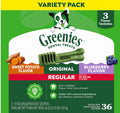 Greenies Adult Natural Dental Dog Treats 3 Flavors, Regular Size, (3) 12 Oz Packs (36 Count)