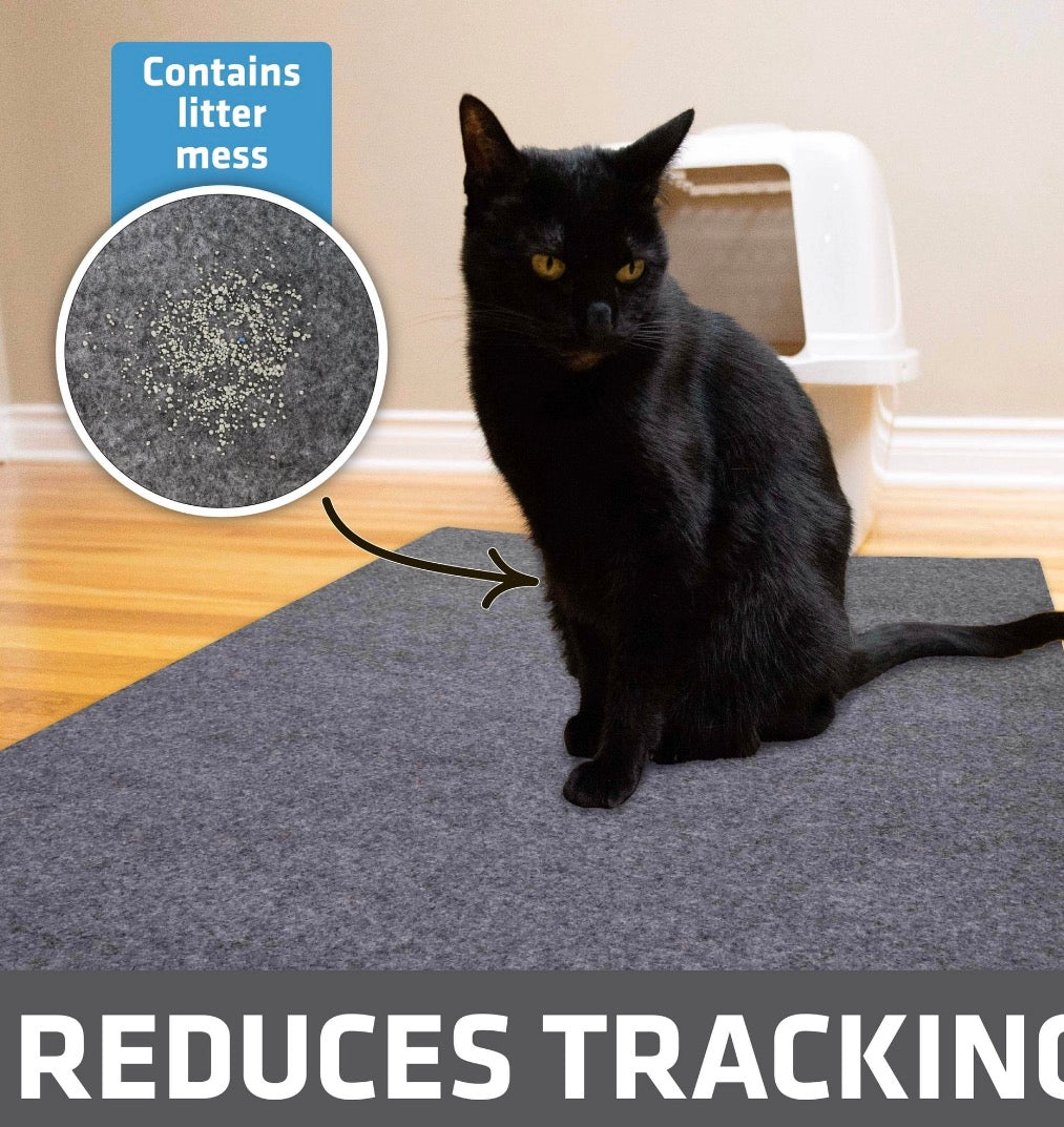 Drymate Jumbo Cat Litter Box Mat, Waterproof Urine-Proof, Absorbent, Machine Washable, Contains Mess, Soft on Paws, Kitten Supplies 29x44, Light Grey