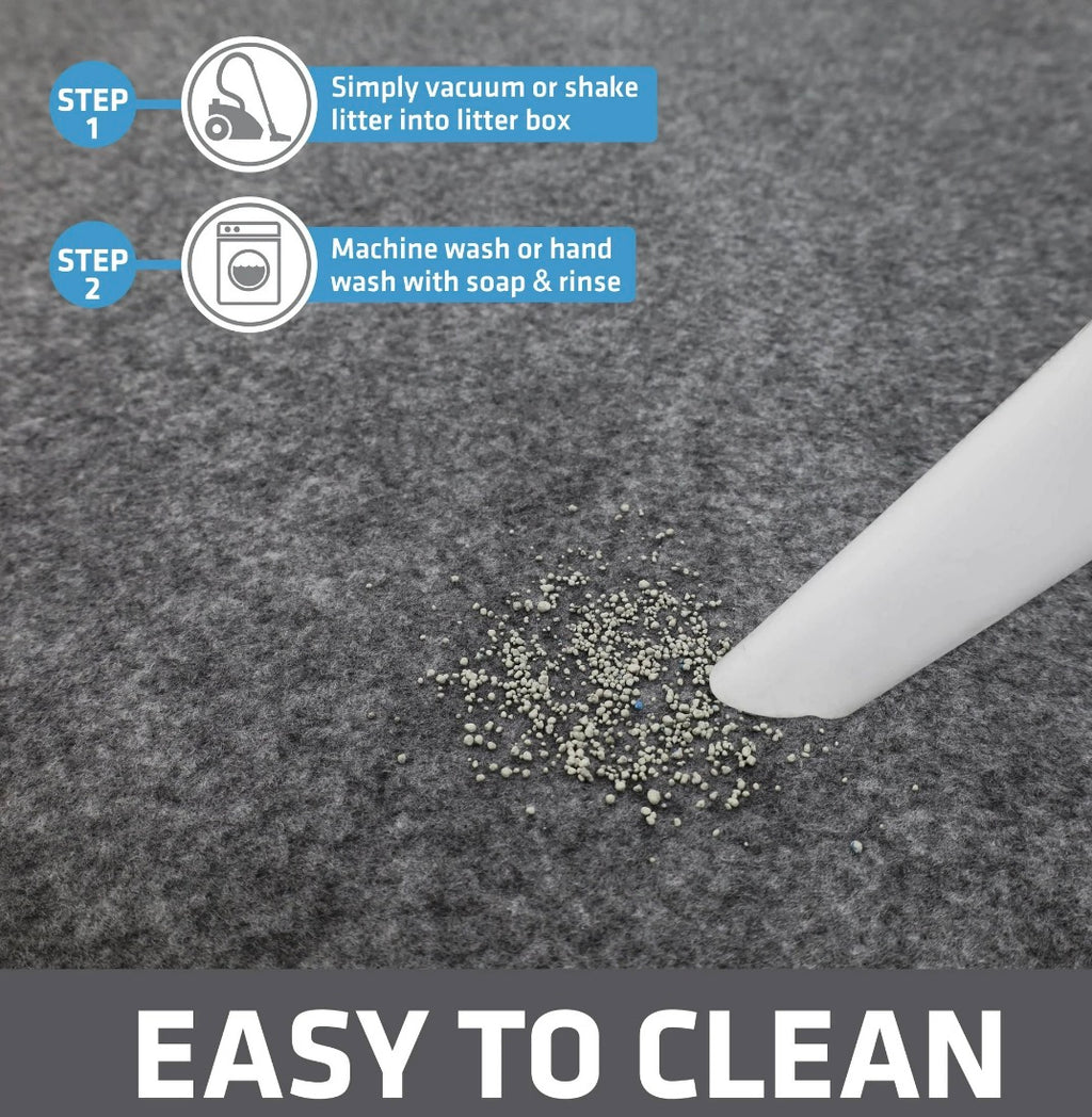 Drymate Jumbo Cat Litter Box Mat, Waterproof Urine-Proof, Absorbent, Machine Washable, Contains Mess, Soft on Paws, Kitten Supplies 29x44, Light Grey