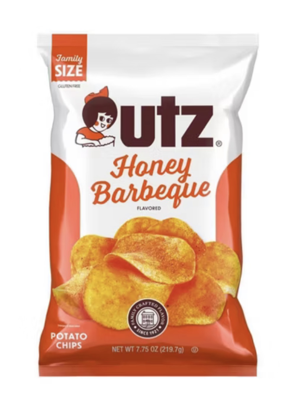 4 Pack UTZ Honey Barbeque Flavored Potato Chips (7.75 oz Each)