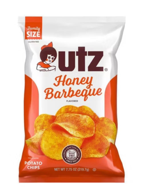 4 Pack UTZ Honey Barbeque Flavored Potato Chips (7.75 oz Each)