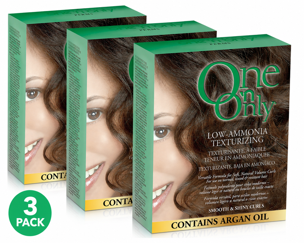 One ’N Only Perms Low-Ammonia Texturizing with Argan Oil, Smooth & Shiny – 3 Pack