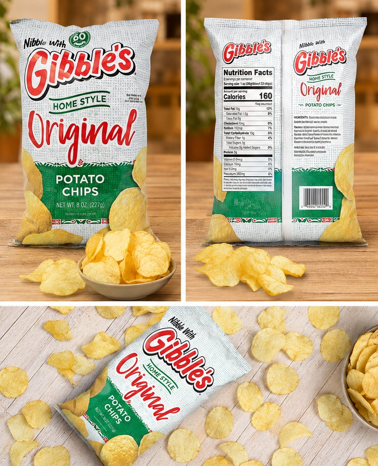 Gibble's Original Potato Chips, Home Style Original Flavor, 8 oz (Pack of 4) – Pennsylvania Local Favorite