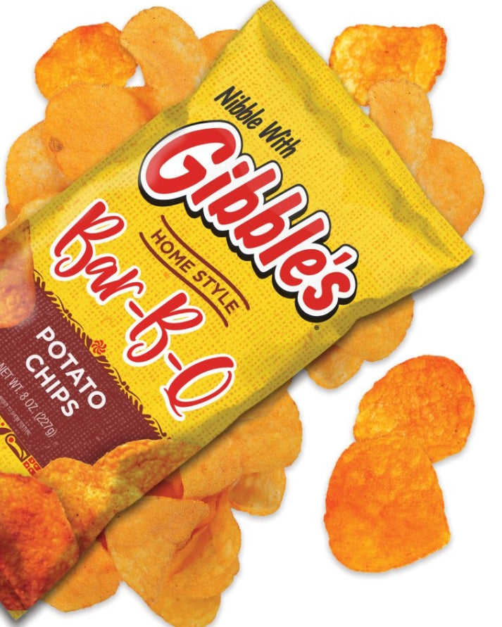 Gibble's Home Style Bar-B-Q Potato Chips, 8 oz Bags (Pack of 4) | Pennsylvania Hometown Favorite