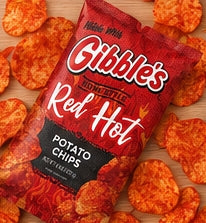 Gibble's Red Hot Spicy Potato Chips, 8 oz Bags (Pack of 4) | Pennsylvania Hometown Favorite
