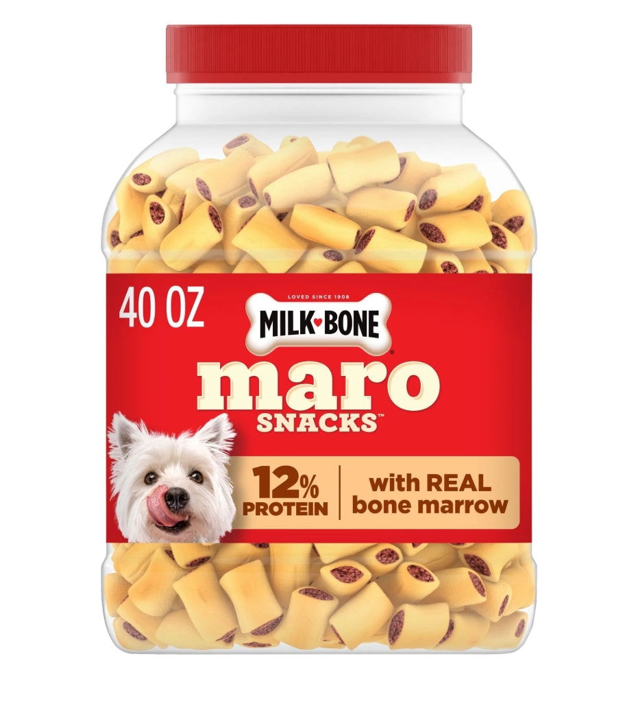 Milk Bone MaroSnacks Small Dog Treats with Real Bone Marrow, 40 oz Canister