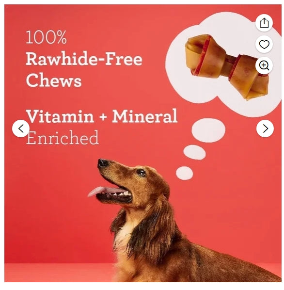 DreamBone Peanut Butter Flavored Rawhide-Free Chews for Dogs, Mini Bones, 11.3 oz.