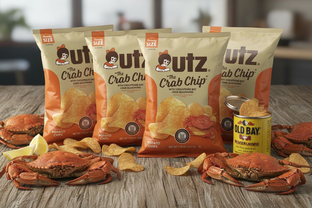 Utz "The Crab Chip" Chesapeake Bay Crab Seasoning Potato Chips – 4 Pack (7.75 oz each)