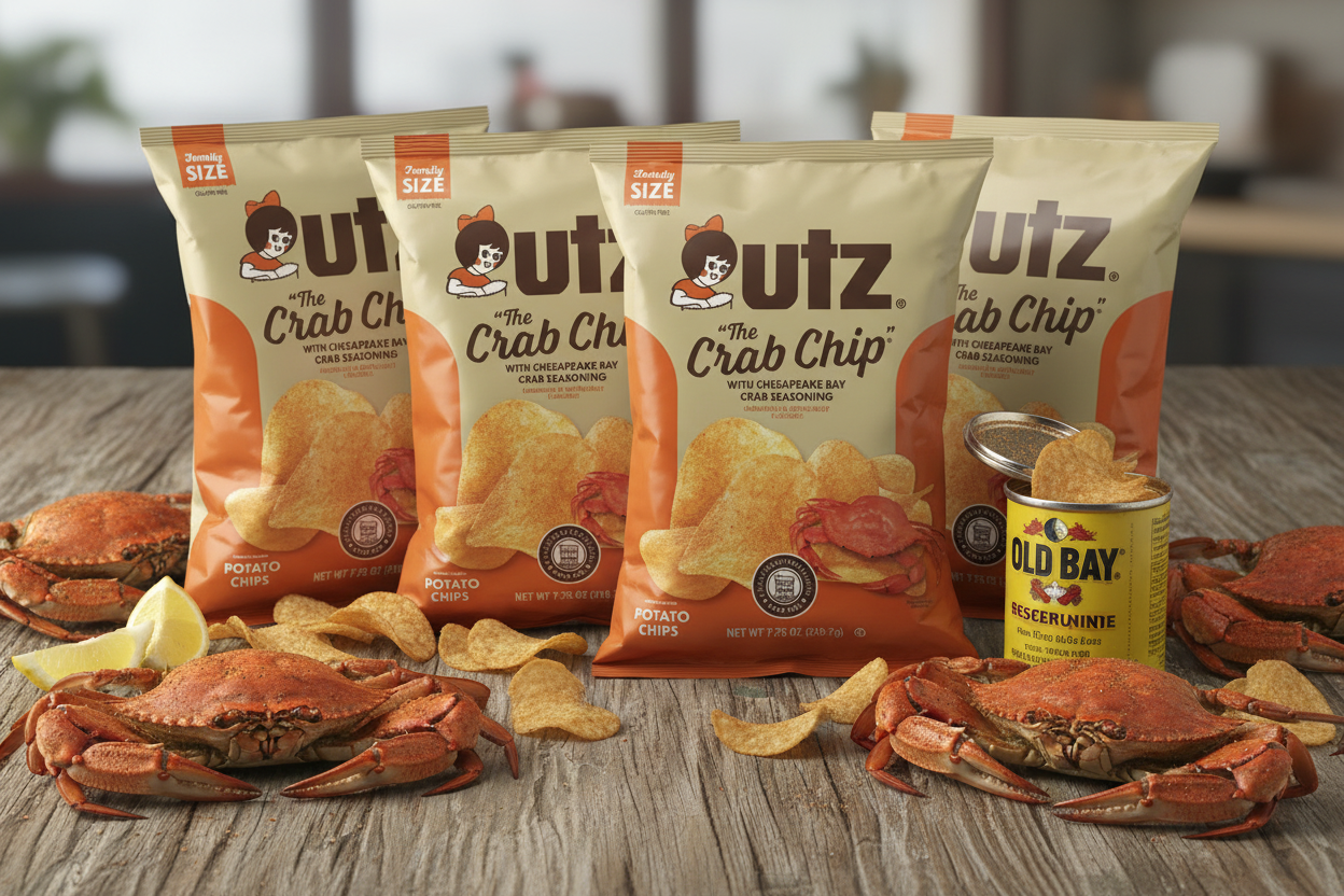Utz "The Crab Chip" Chesapeake Bay Crab Seasoning Potato Chips – 4 Pack (7.75 oz each)
