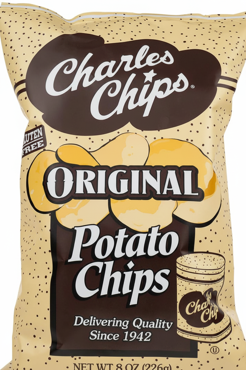 Charles Chips Original Potato Chips - 3 Bag Bundle (3 x 8 oz)