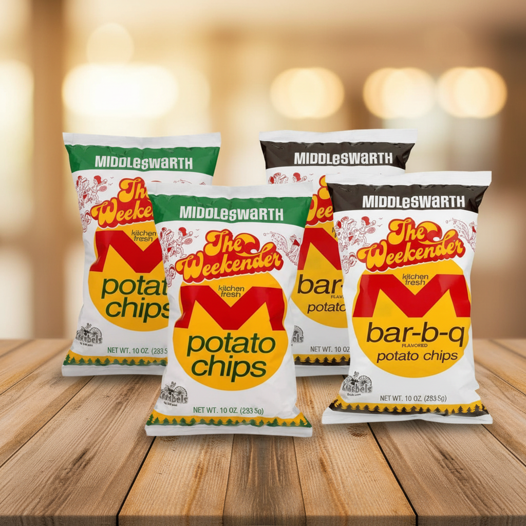 Middleswarth "The Weekender" Variety Pack — 4 Bags (2 Original + 2 Bar-B-Q) | 8 oz Each