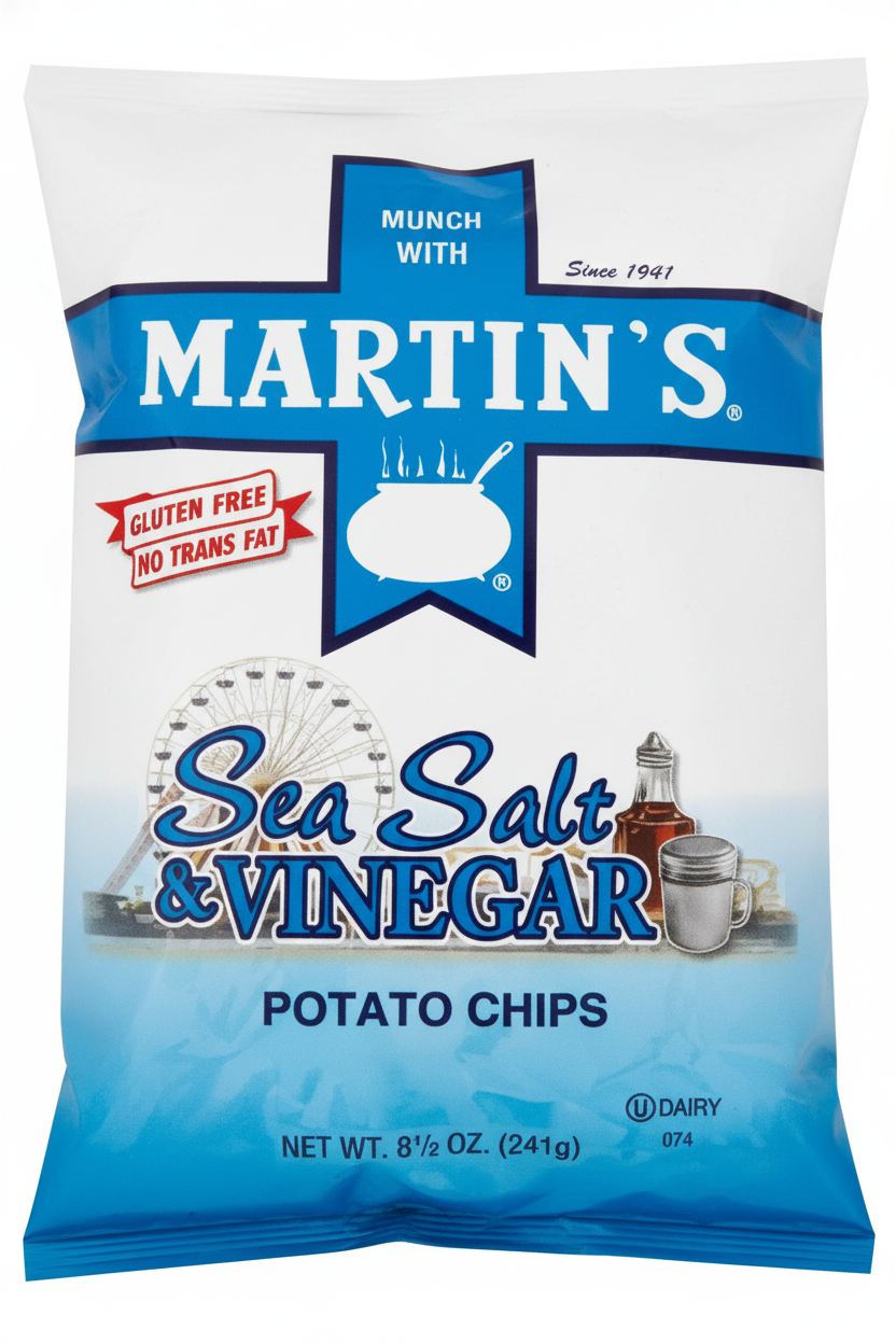 Martin's Sea Salt & Vinegar Potato Chips - 4 Bag Bundle