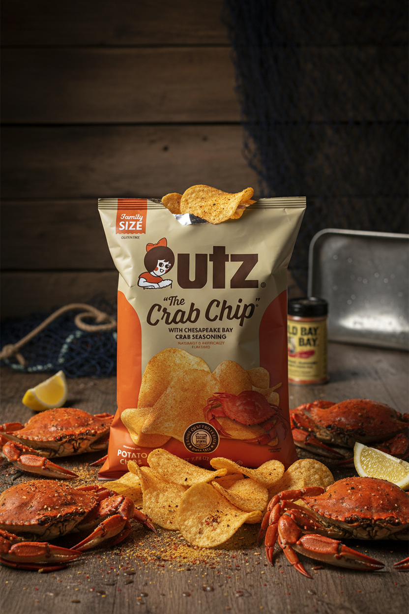 Utz Crab Chip Detail Shot