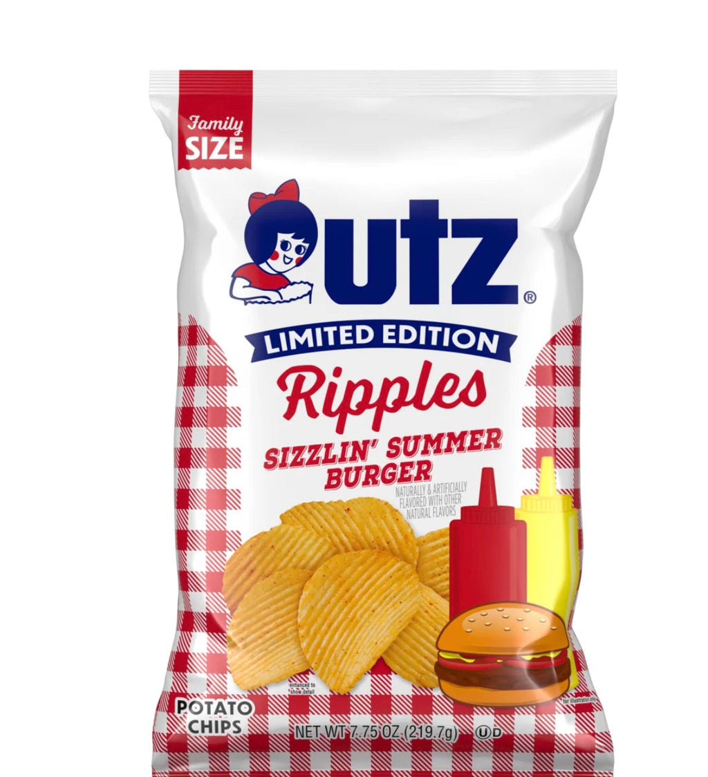 Utz Sizzlin' Summer Burger Ripple Potato Chips – Limited Edition 4 packs